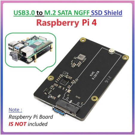 SUPTRONICS X862 USB3.0 to M.2 SATA NGFF SSD Shield for Raspberry Pi 4